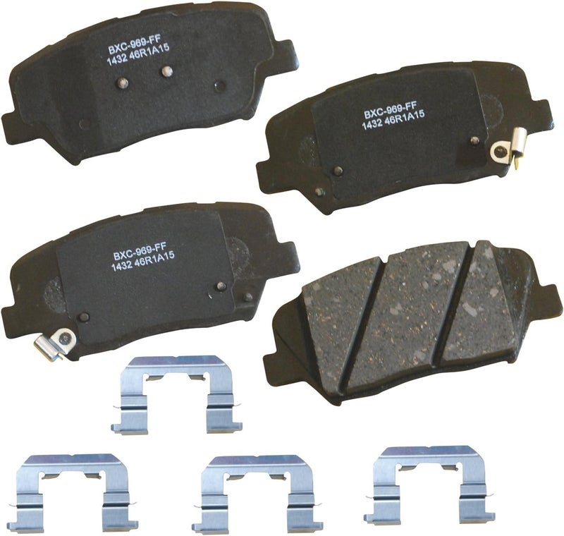 Bendix Premium SBC1432 Ceramic Front Brake Pads for Hyundai Azera 2017-2012, Santa Fe 2010, Santa Fe 2012, Santa Fe Sport 2016-2013, Santa Fe XL 2014-2013, Kia Rondo 2017-2014, Sorento 2014-2011 - Image 1